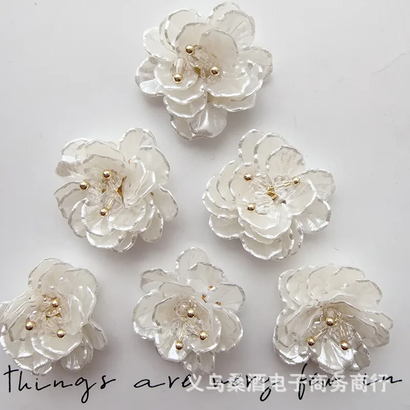 Fresh Sweet Pearl Shell Flower Shoe Hat Cap Embellishment for Clogs DIY Beaded Buckle Accessory Material Premium Quality