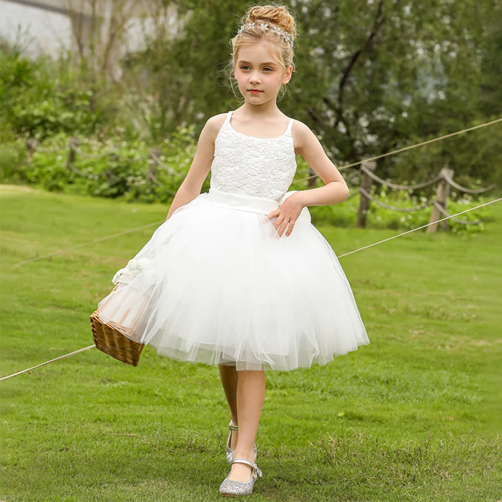 

Flower Girls Dress Children Wedding Dress Girl Lace Piano Performance Birthday Host Pengpeng Princess Middle Skirt