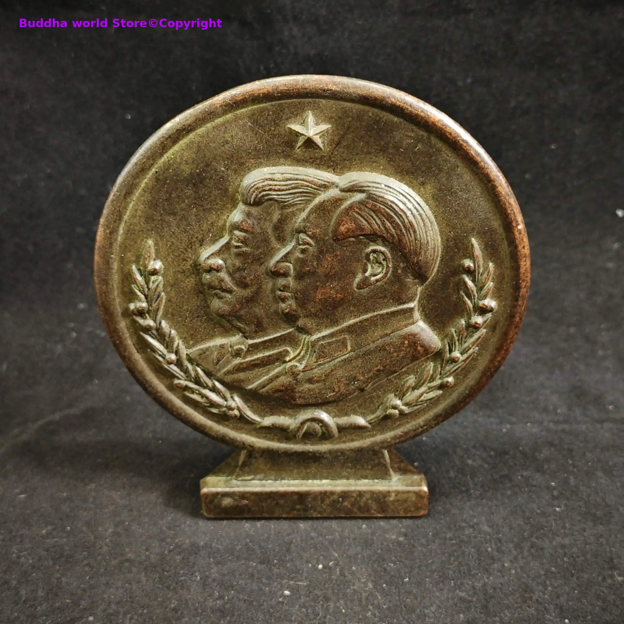 Collection World War II Soviet CHINA leader Revolutionist MAO Joseph Stalin Bronze sculpture statue Moscow Patriotic War 1949