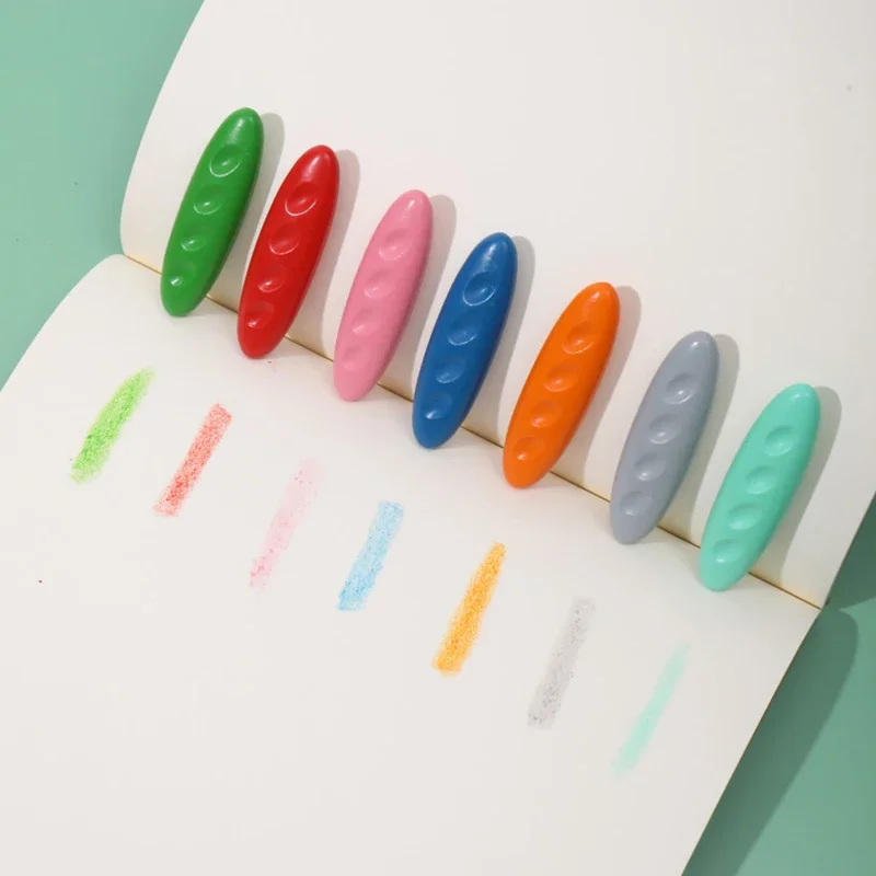 12/24/36 색상 어린이는 손을 더럽히지 않습니다 플라스틱 크레용 세트 크리 에이 티브 페인팅 도구 땅콩 모양의 빨 수있는 지울 수있는