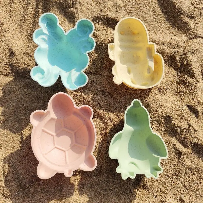 Sand Toys Foldable Sand Bucket Toys 11pcs Summer Beach Play Set Toddlers Animal Sand Molds For kids toys and games accessories