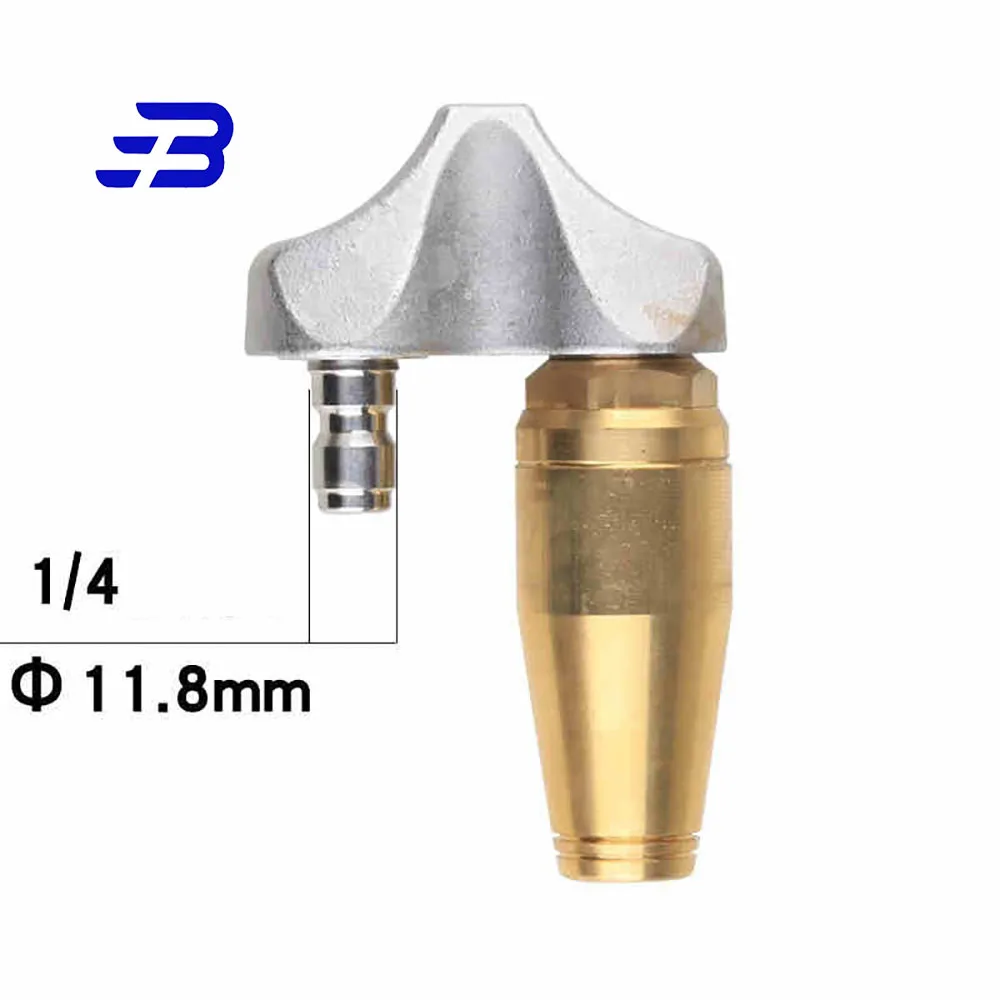 1/4 3/8 Cleaning Reverse Turbo Sewer Drain Jetter Nozzle 3000 PSI for Pressure Washer sewer jetter nozzle dual turbo nozzle