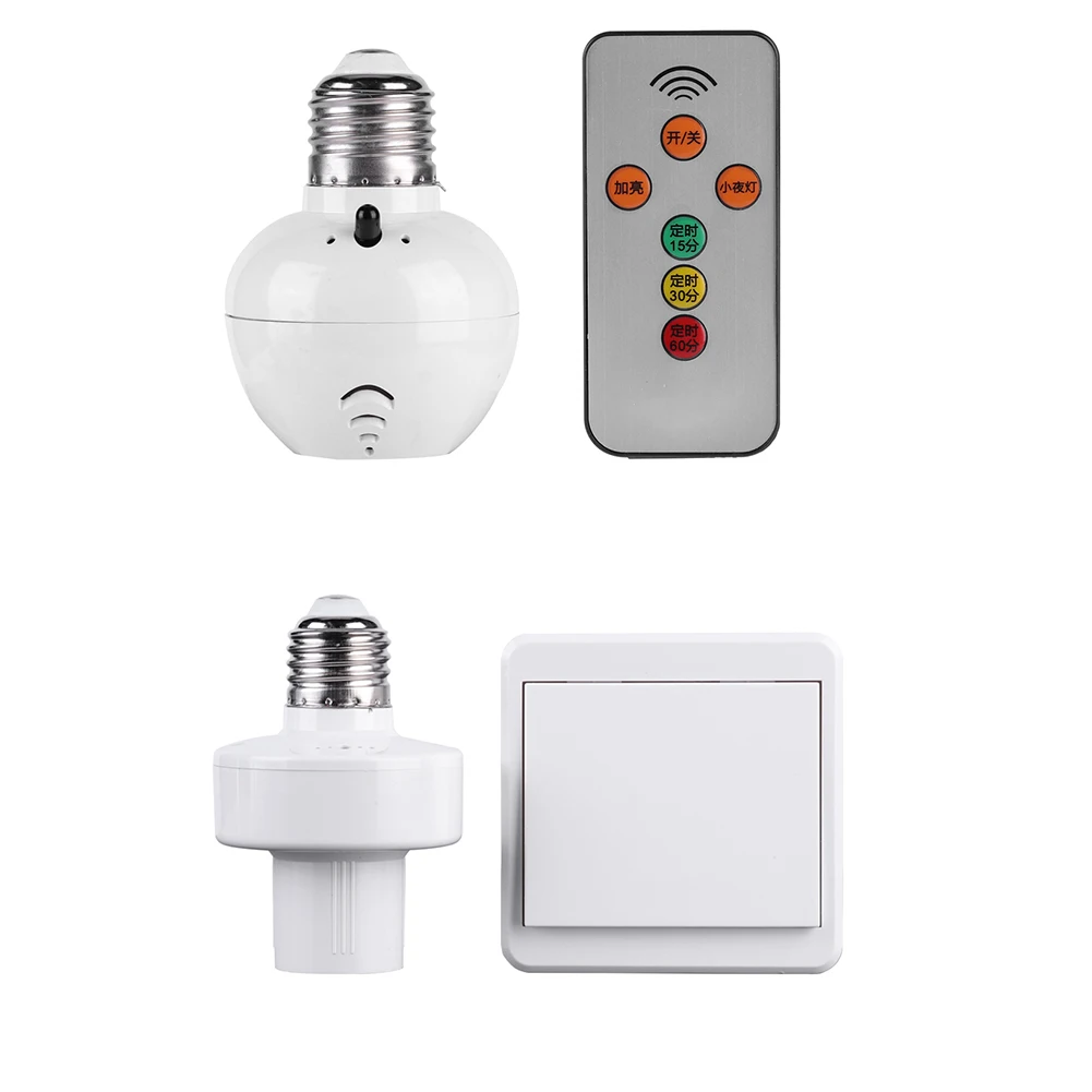Pofessional E27 Lamp Holders Lamp Socket Bulb Accessories Wireless Remote Control E27 Light Socket Light Holder