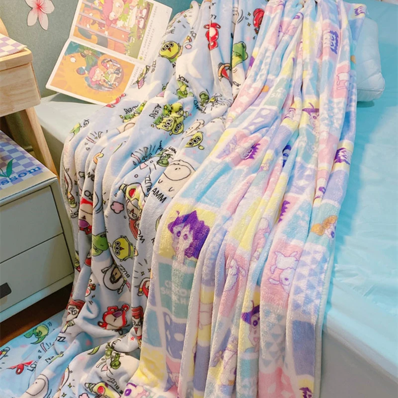 Cute Japanese Style Flannel Blanket Lovely Nap Blanket Comfortable Single Size Warm Blanket Autumn Winter Xmas Gifts Girl Child