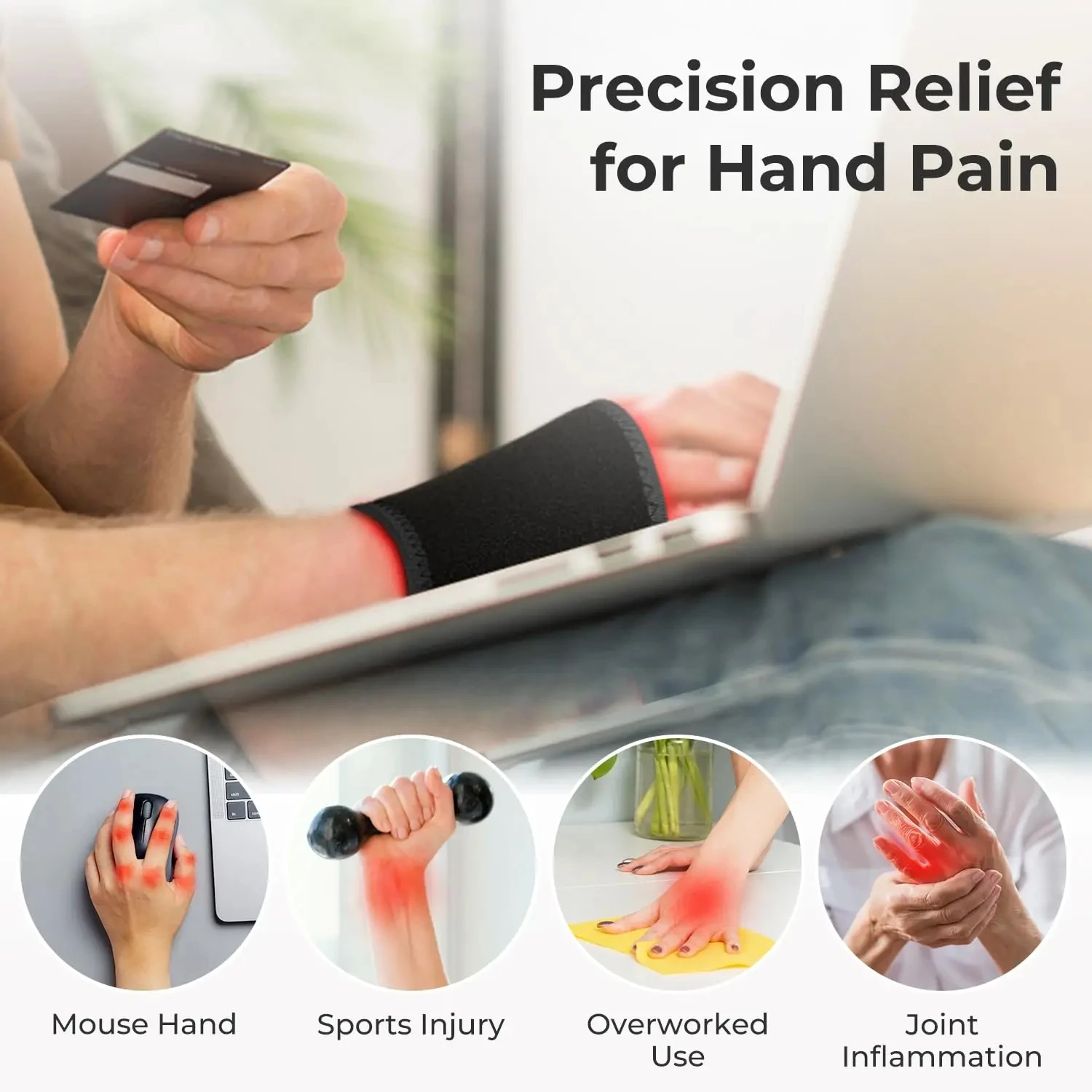 Adjustable Heating Wrist Brace 3-Level Hot Compress Warm Hand Wrap Strap Fitness Protection Wrist Belt Suitable Right Left Hand