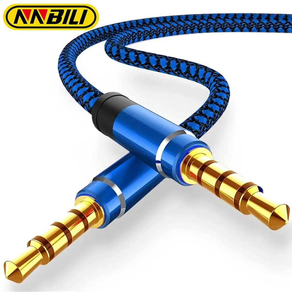 NNBILI cavo Audio in Nylon per veicoli Jack da 3.5mm cavo Aux maschio a maschio per cuffie per telefono altoparlante MP3 per auto Jack da 3.5mm cavo