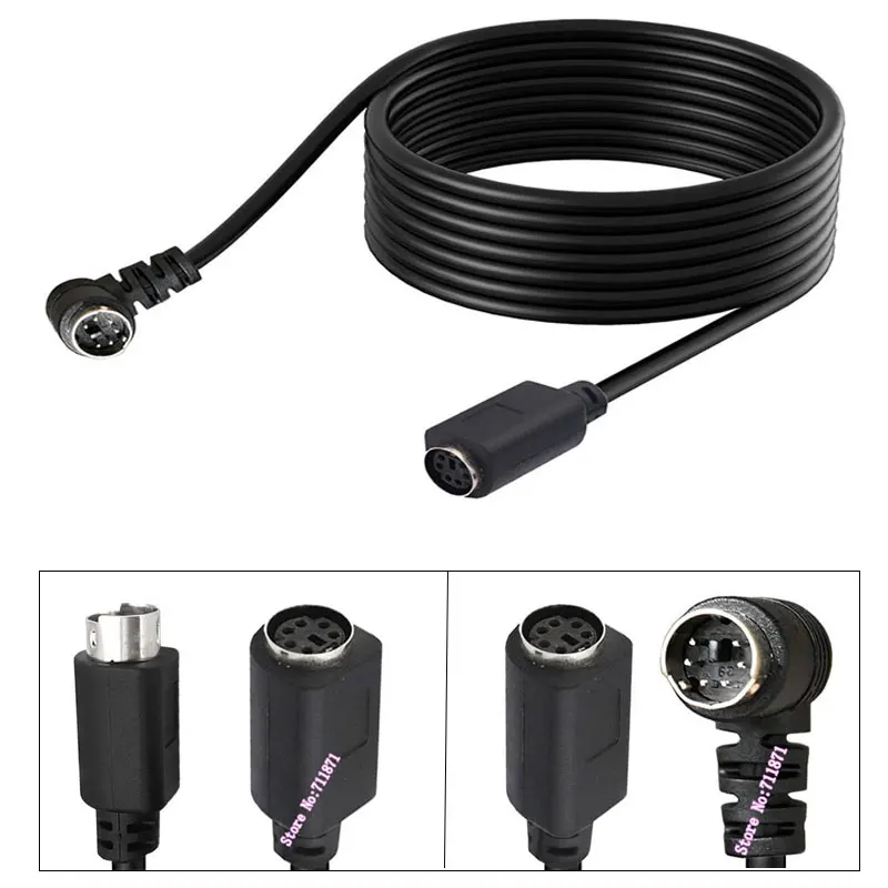 6 Needle 6Pin Male Female S-Video Mini Din Adapter Extension Cable Line Right Angle Elbow 6 Pin M F S-Video Line Wire Cord 6PIN