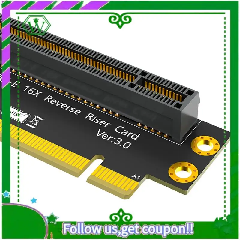 Reliable-Male To Female Riser Card High Quality PCI-E 16X 3.0 90 Degree Reverse For 2U Server (Installation Direction Towards CP