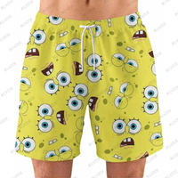 2025 Summer New Cartoon SpongeBob Printed Shorts For Men Fashion Quick Dry Beach Swimming Casual Sports Unisex Shorts Pants
