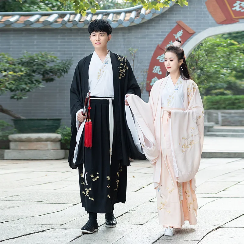 Couples Hanfu Costume for Woman Man Swordsman Cosplay Clothing Japanese Samurai Tang Suit Chinese Tang Dynasty Halloween Costume