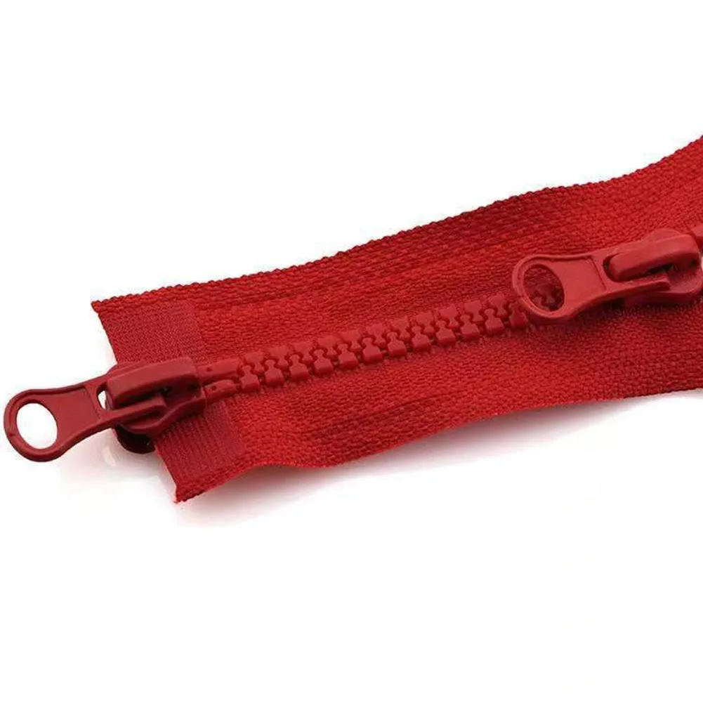 Double Slider Fastener 2 Way Chunky Zip Length 50cm Open End Double Slider Resin Smooth Operation Strong Fastener