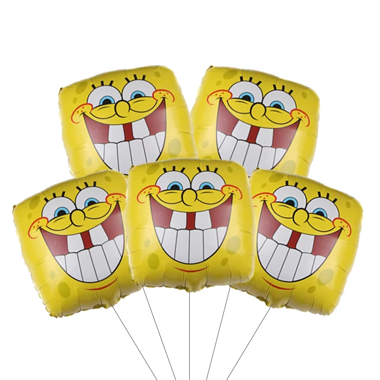 5 قطعة سبونجبوب سكوير بالون الهيليوم الكرتون مربع بالون مجموعة بالونات حفلة عيد ميلاد صبي فتاة استحمام الطفل لوازم الحفلات
