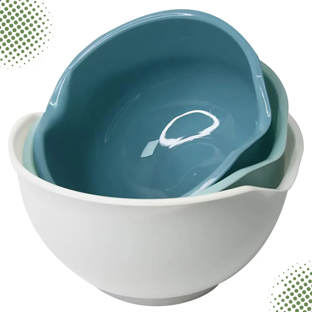 

3Pcs Plastic Salad Bowls Premium Quality Mixing Bowls Multipurpose Snack Fruit Plates for Family Restaurant Plastic Salad Bowl