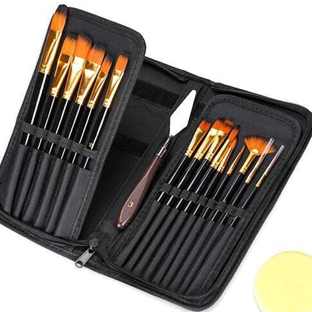 All-in-One Oil Paint Brushes Set Versatile And Easy To Handle Complete Kit Painting Brush Set black