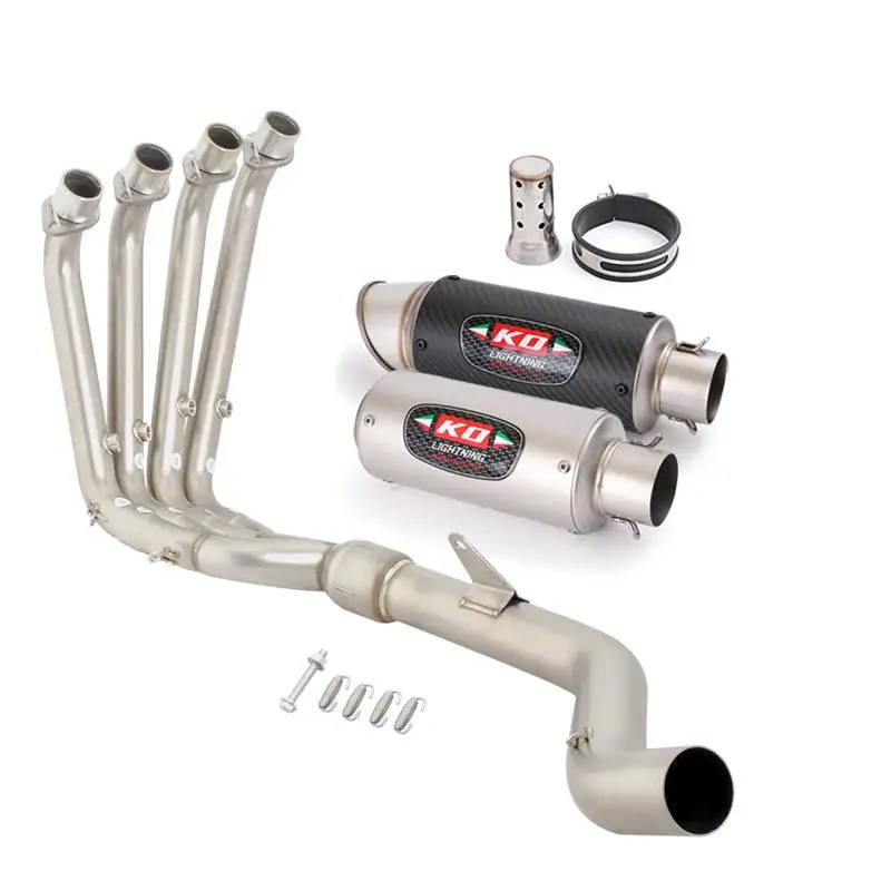 

Slip On For QJMOTOR QJ800GS-G SRK800RR 2023 Exhaust System Carbon Fiber Muffler Header Link Pipe 51mm Escape Removable DB Killer