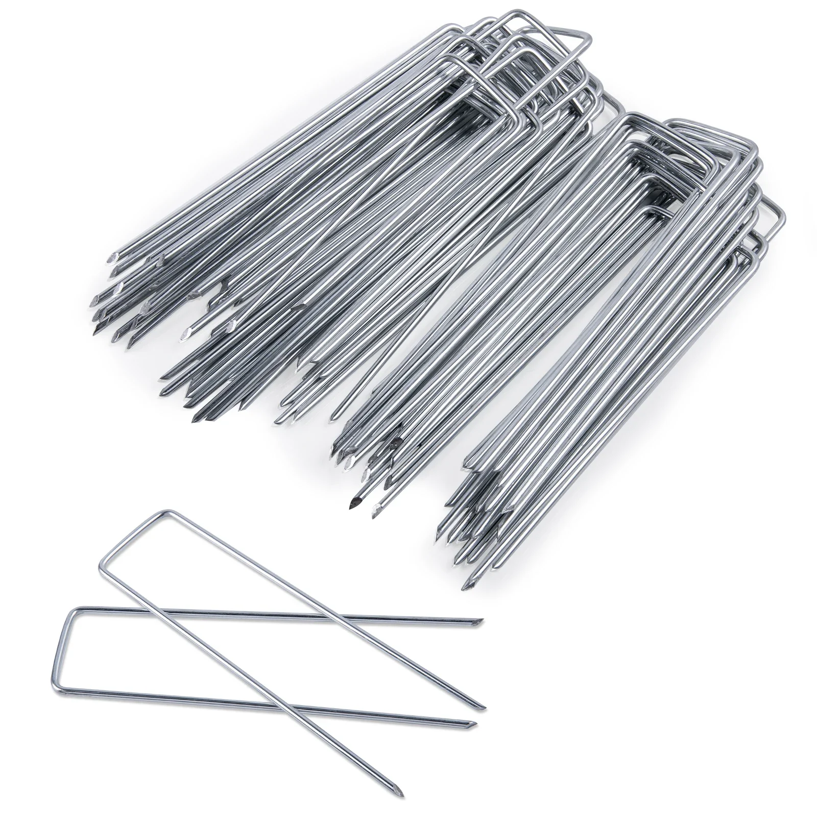 

50pcs U-Shaped Garden Pin Garden Stakes Staples Landscape Staple Securing Pegs for Weed Heavy Duty Yard Lawn Tent Stake Securing