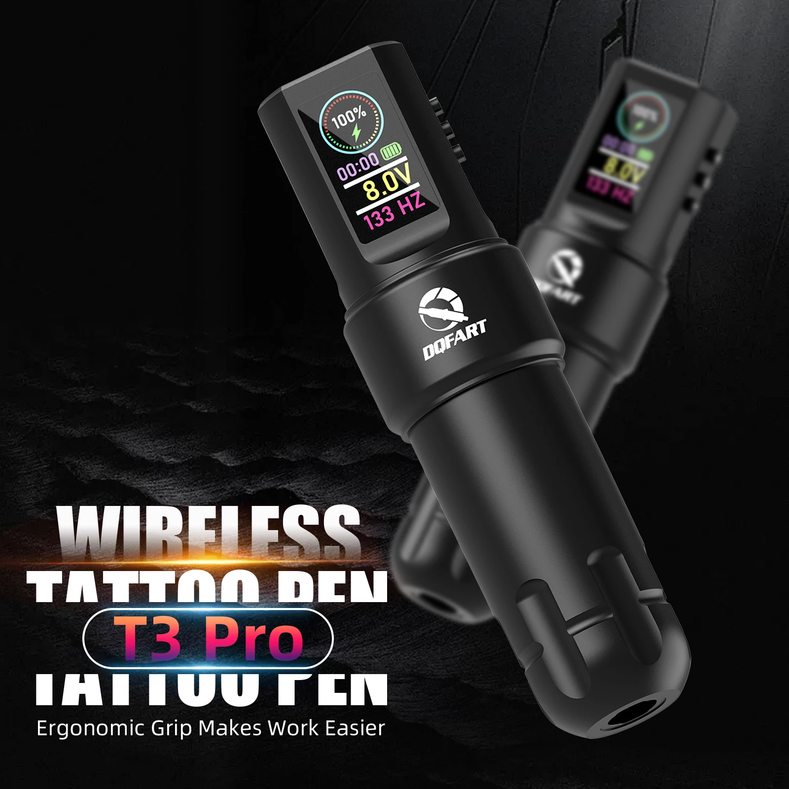 Complete tattoo pen kit, 1500mah, with LED display and button, 2025 wireless tattoo pen, with multiple accessories