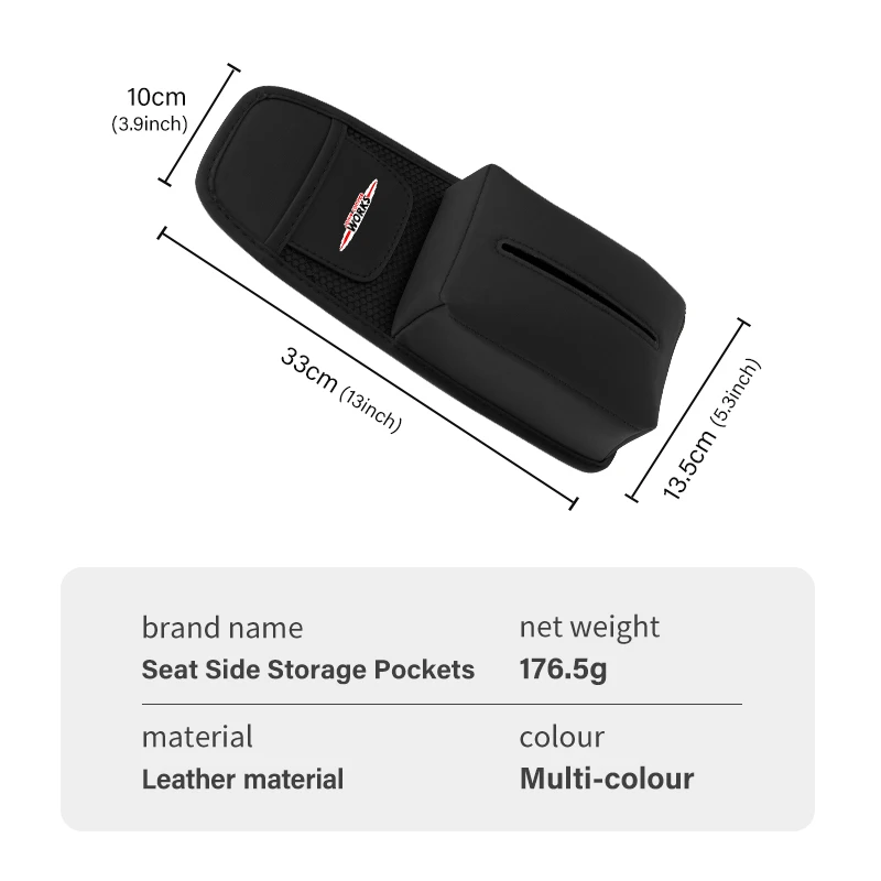 Universal Car Seat Side Storage Hanging Bag Tissue Pocket For MINI Cooper Works R56 F56 R53 R60 Clubman JCW Countryman - view 6