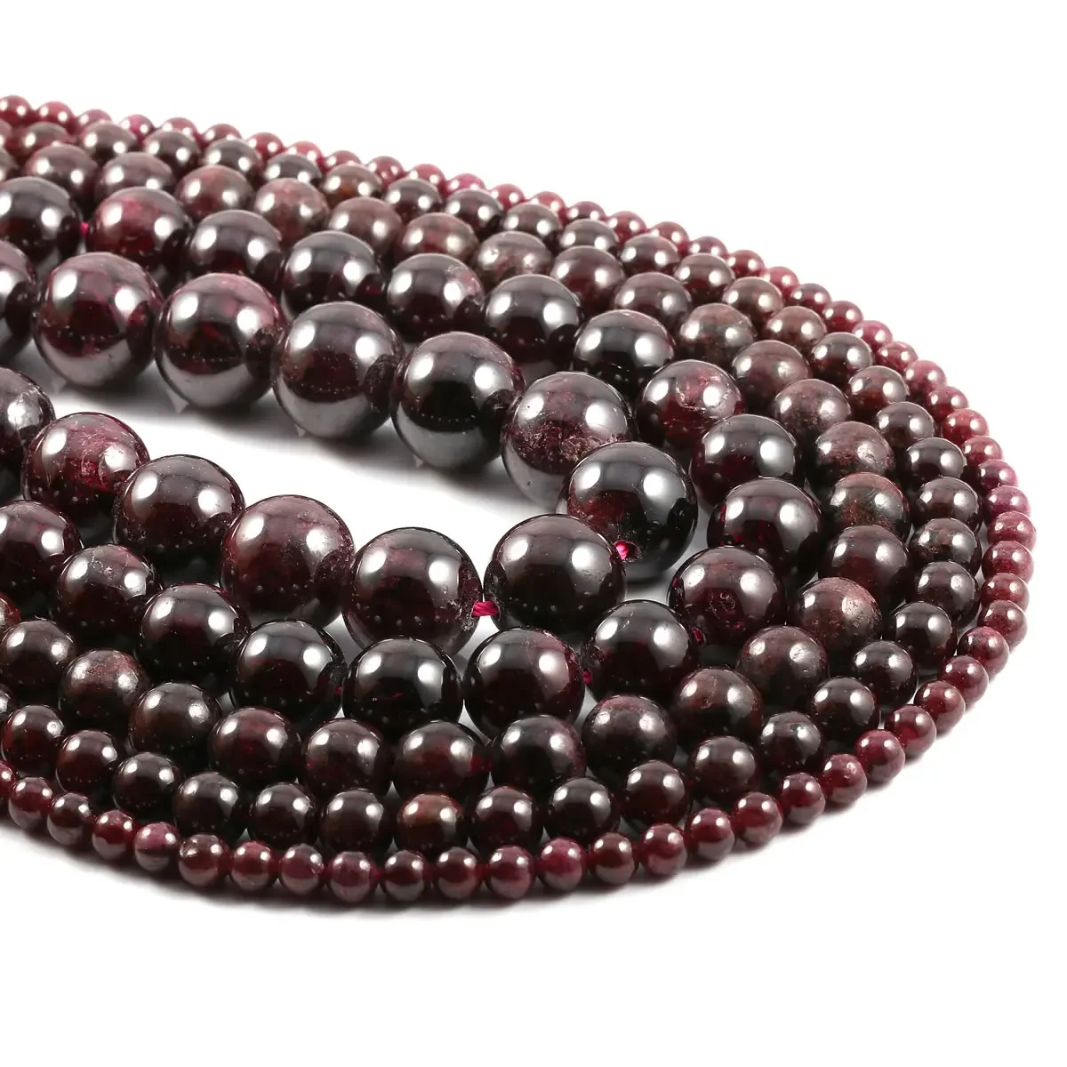 Natural stone beads Dark Red Garnet 4/6/8/10/12mm Round Ball loose beads for Jewelry Making Necklace DIY Bracelets Accessories