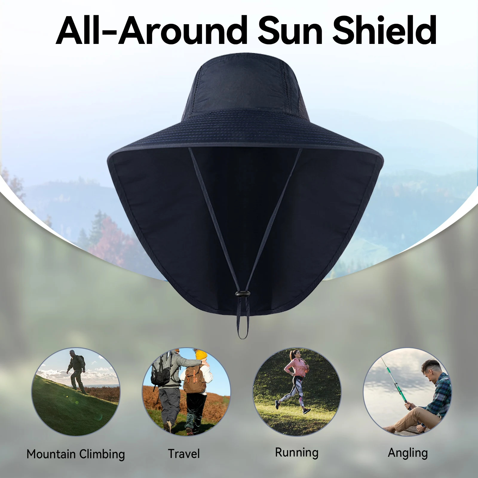 Camping Outdoor Quick Drying Sun Neck Protection Cap Hat - 야외 자외선 차단 넥 플랩이 있는