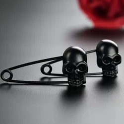 New Creative Black Matte Trendy Skull Small Pin Leather Versatile Decorative Brooch