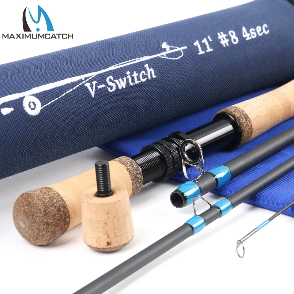 Maximumcatch Switch Fly Rod 10'6''/10'9''/11'/11'6'' 4-9 WT With Switchable Fighting Butts With Tube Fly Fishing Rod