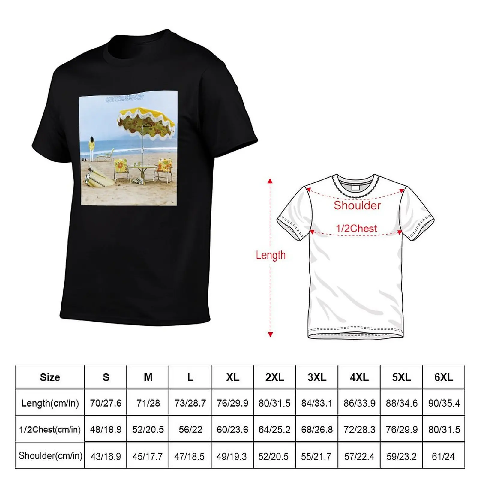 Neil Young On the Beach Album Cover Art Clic T-Shirt Plus Size Everyday Tee Shirt