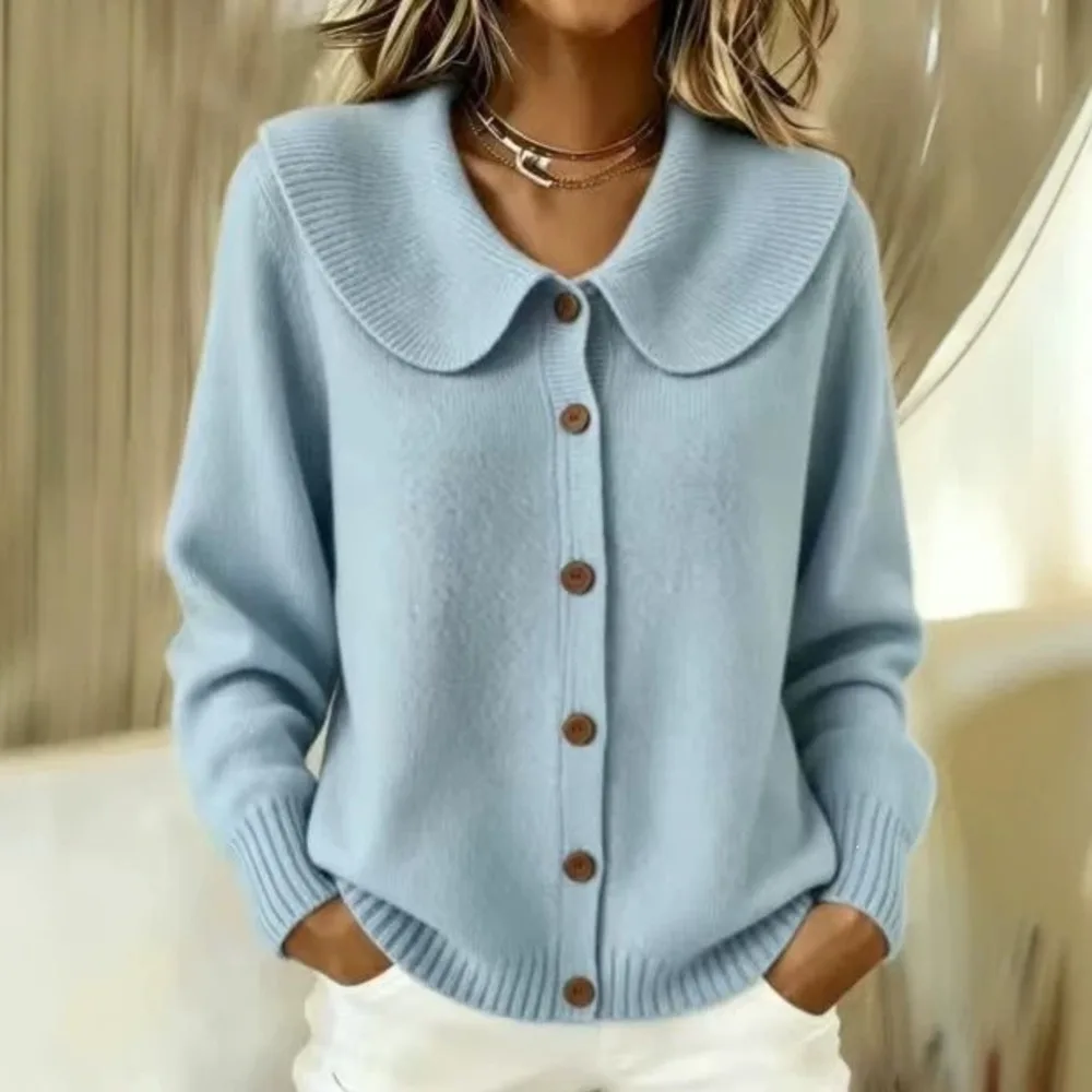 2026 Women's Autumn. And Winter New Collection: Solid-color Long-sleeved Cardigan. Sweater Outfits Elegant Bandage