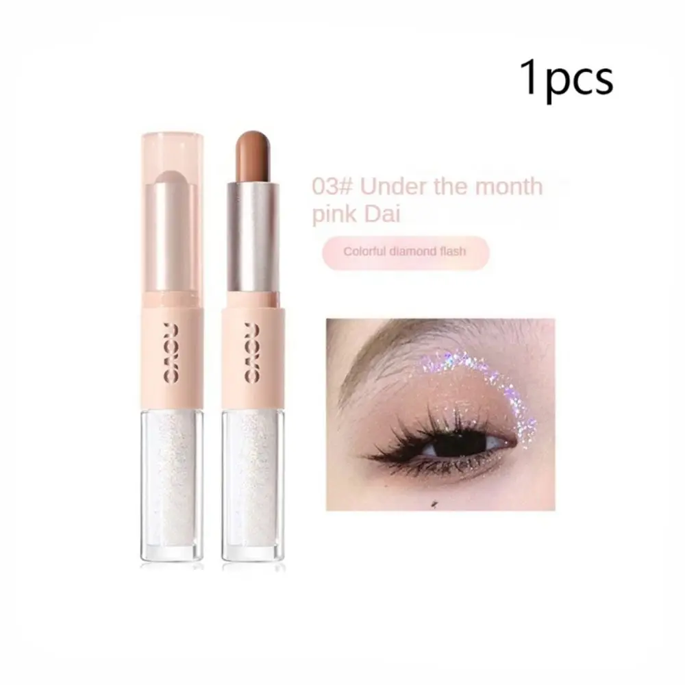 Combinazione opaca e perlescente ombretto a doppia testa Stick Waterproof Long Lasting 2 in1 Diamond Liquid Eyeshadow 4 colori