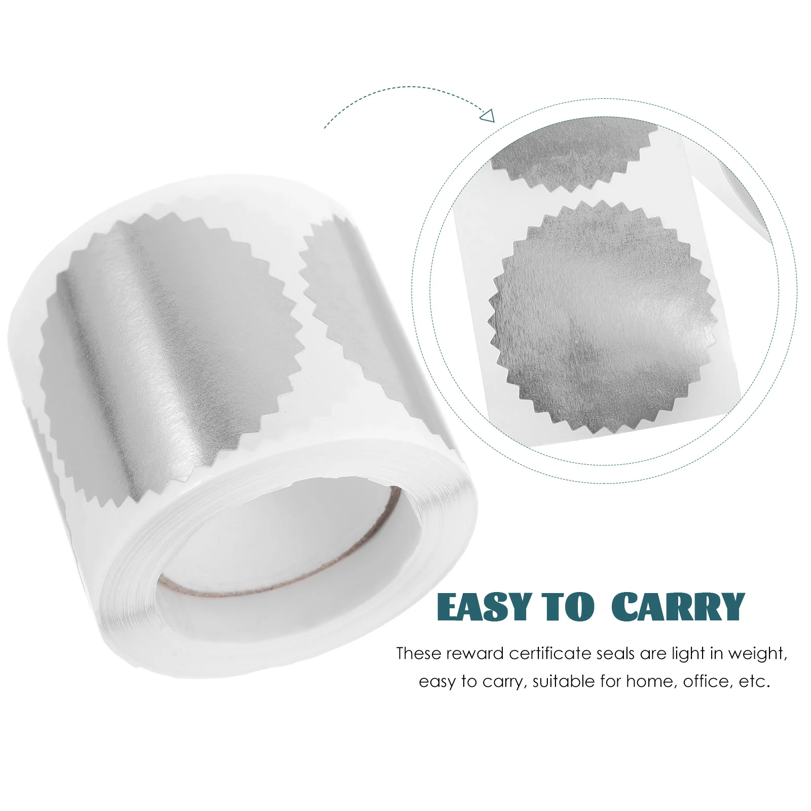 

Magnetic Silver Stamped Stickers Office Wax Seals Glassine Paper Base Graduation Decor Embossed Envelope