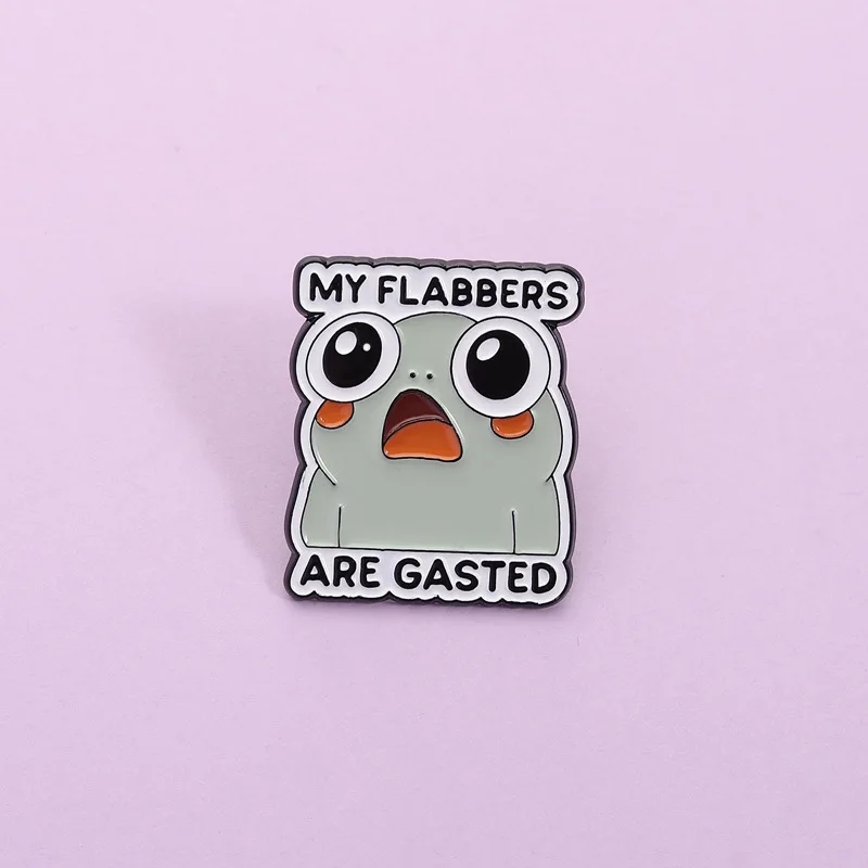 Cartoon Anime Frog Enamel Pins Cute Surprised Expression Funny Jewelry Gift for Kids Friends Fashion Clothing Accessories Gift