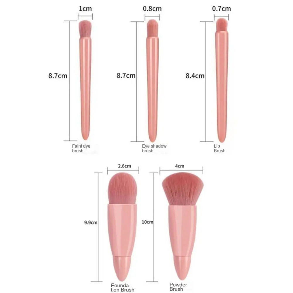 مجموعة فرش مكياج صغيرة ، فرشاة بودرة سائبة ، ألياف ناعمة ، ظلال عيون ، حواجب ، كحل ، أحمر خدود ، هايلايتر ، 5 *