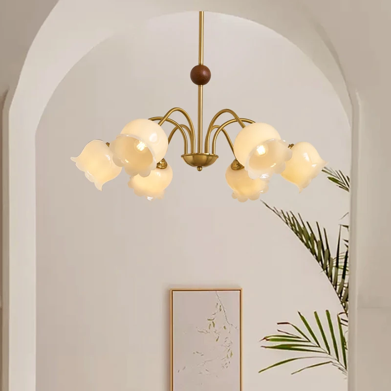 

Люстра «Ландыш» во французском кремовом стиле, ретро, свет, роскошная американская гостиная, ресторан, люстра B & B