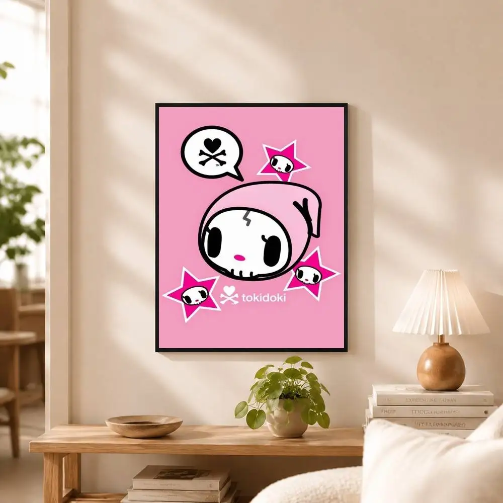 Cartoon T-Tokidokis  Poster Waterproof Wall Art Sticker For Bar Living Room Vintage Decor High Quality Print Gift