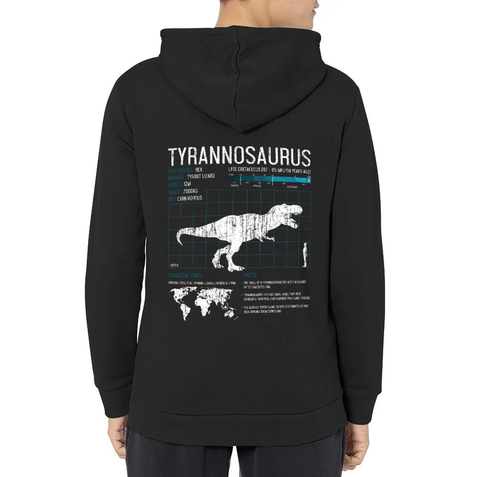 

T-Rex Dinosaur Facts Tyrannosaurus Rex Science Hoodie blouse graphic t shirts men men's clothes new hooded tee