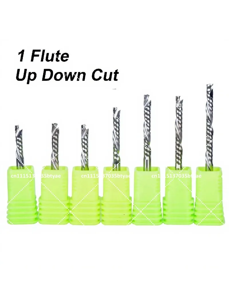 50Pcs 3.175mm Up & Down Cut Single Flute Spiral Router Bits for CNC Wood Engraving End Mill Cutting Tools