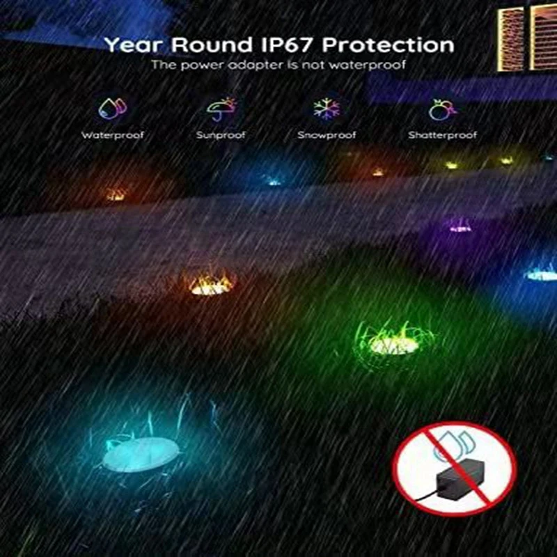 LED Phantom Waterproof Garden Intelligent Bluetooth Lawn Floor Plug Light Ground Plug Lamp With US Plug