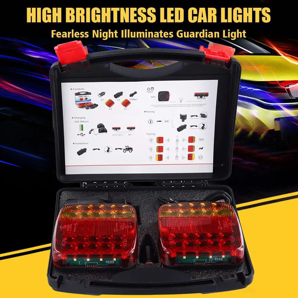 

Wireless Magnetic LED Truck Tail Light Trailer Rear Signal Warning Brake Light Lamp For Towing Caravans Camper Lorry Van S5D9