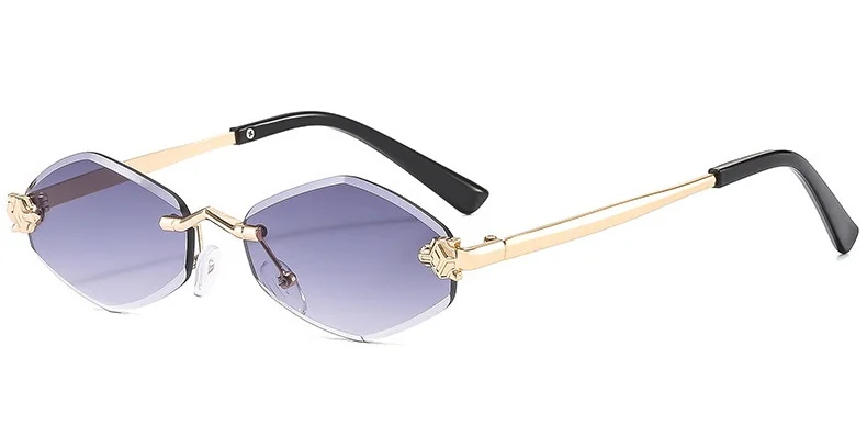 Rahmenlose Rhombus personalisierte Damen-Sonnenbrille, elegante und vielseitige klassische Sonnenbrille, luxuriöse und hochwertige Sonnenbrille UV400.