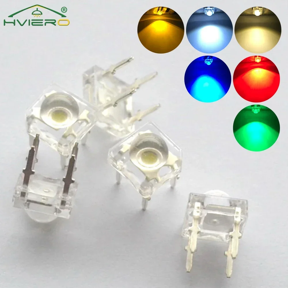 

100Pcs Min F5 5mm Red Green Blue White Yellow Dome Flux Water Clear Piranha 1.9~3.4V Lamp Bead Light DIY Emitting Diode Led Bulb