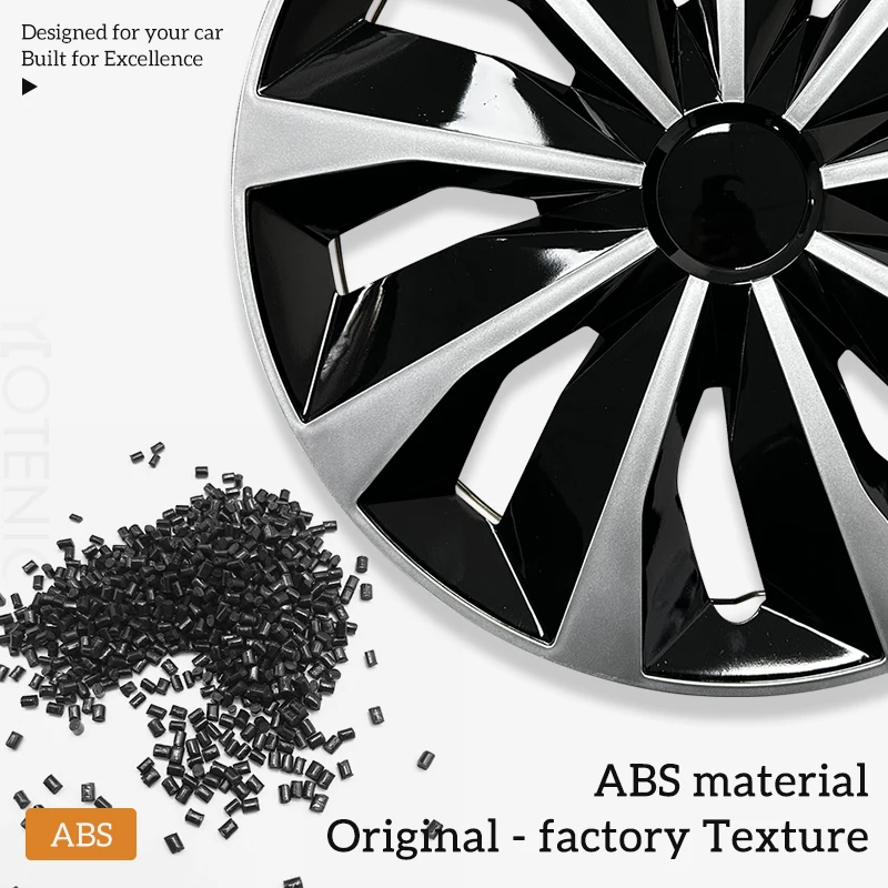 15 inch Knife Style Hubcaps Black & Silver Wheel Covers for Cars Set of 4 Fits Honda Volkswagen, Chevy, Mazda,Dodge Hub Caps