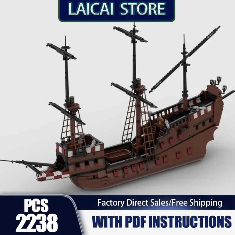Pirate Ship Model Moc Building Bricks Carrack Model Technology Modular Military Blocks Gift Christmas Toys DIY Sets Assembly