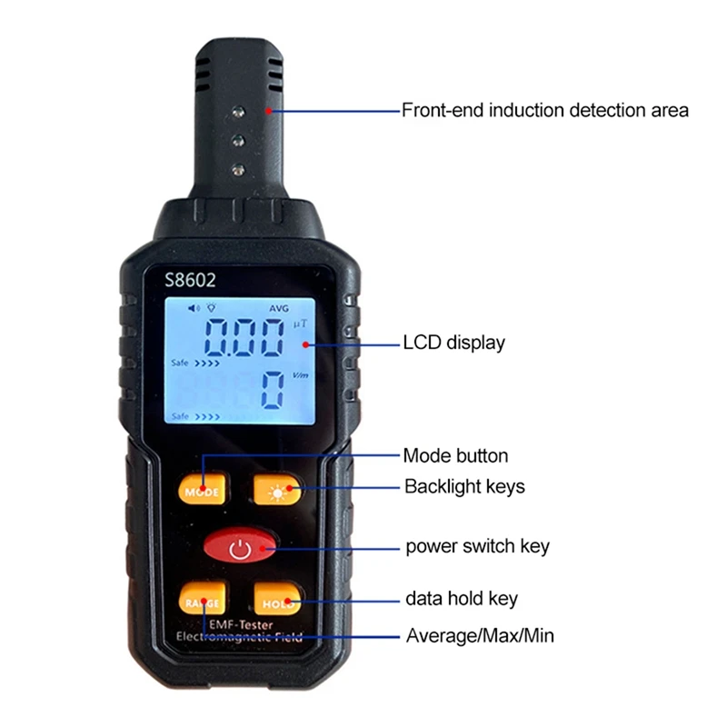 JHD-3-In-1 Radiation Dosimeter Counter Geiger EMF Meter Automatic Alarm Real-Time Measure Radiation Detector Tester