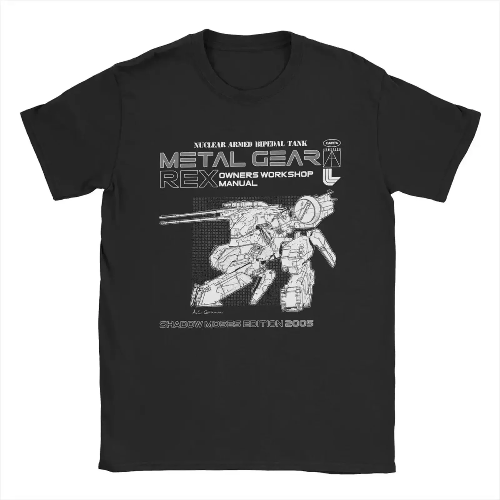 Metal Gear Solid Rex Manual T Shirt Men Funny 100 Cotton vintage Washed Top For Everyday Wear graphic Soft Versatile Casual
