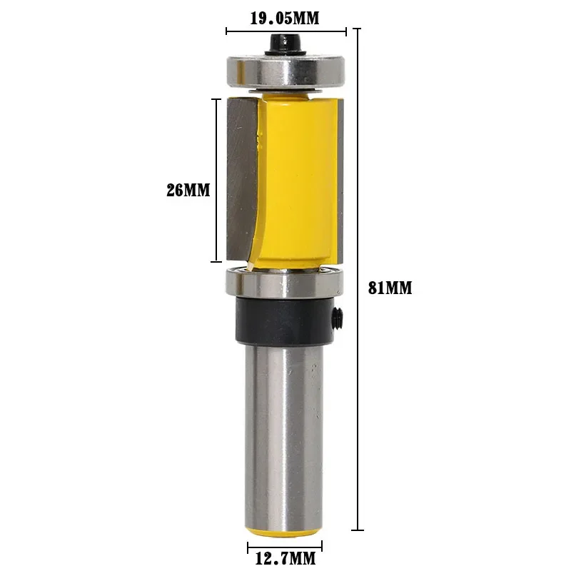 Double Bearing Trimming Cutter Double Edge Straight Router Bit Woodworking Tool Wood Milling Trimming Machine Boring Cutter 1/4