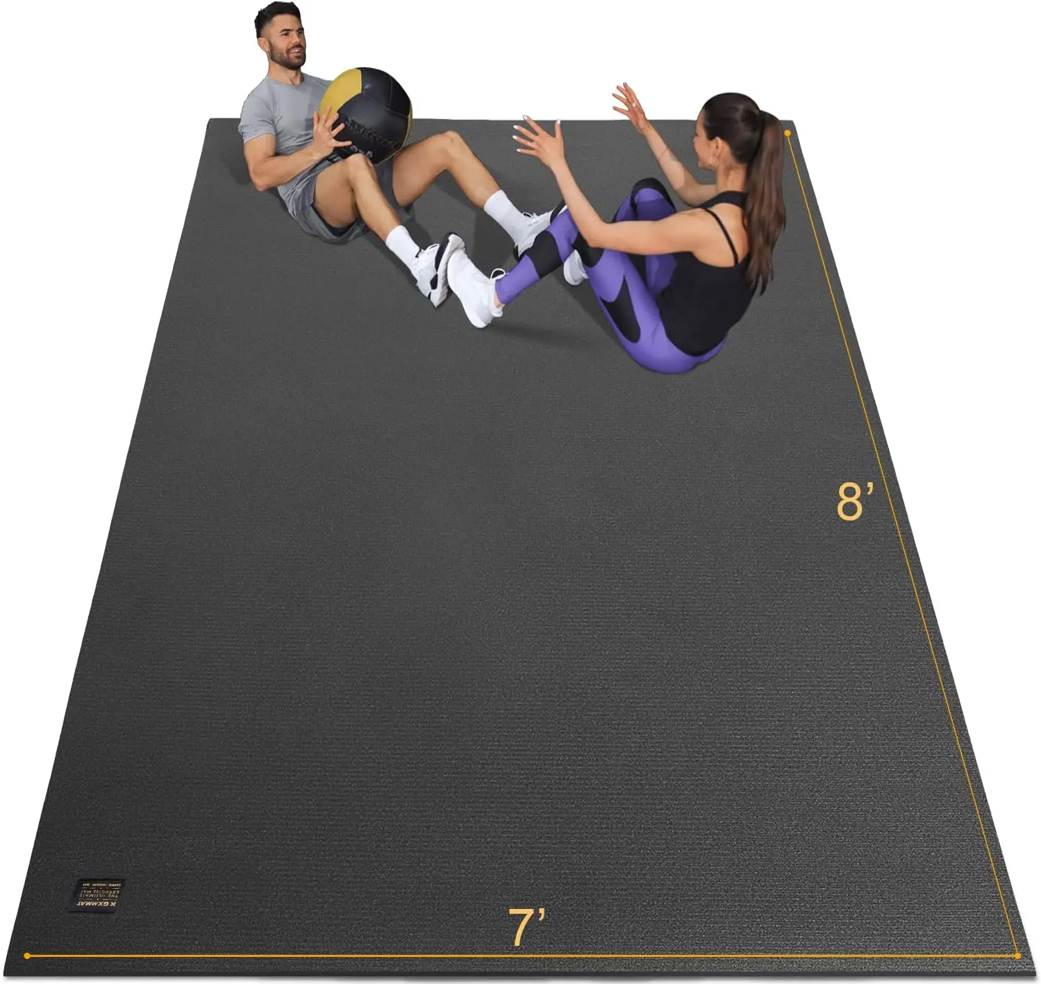 Extra Wide Large Exercise Mat 12'x7'/10'x7/8'x7(7mm), Thick Workout Mats for Home Gym Flooring, High-Density Durable Card