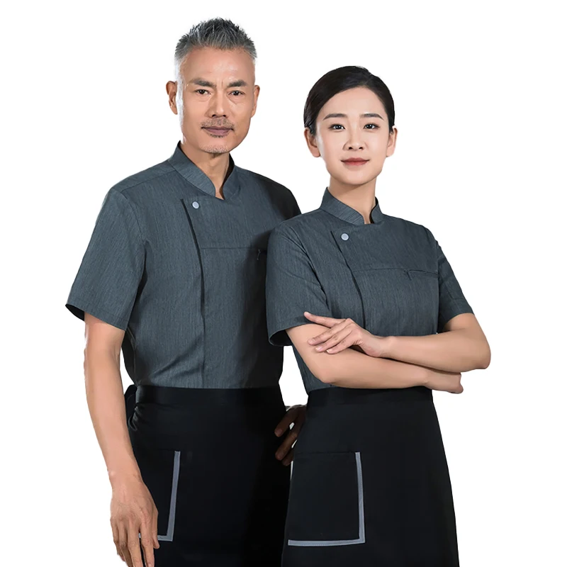 

Hotel Chef Jacket Restaurant Kitchen Cooking Work Uniform Summer Catering Bakery Waiter Shirt Cafe Bar BBQ Cook Work Clothing