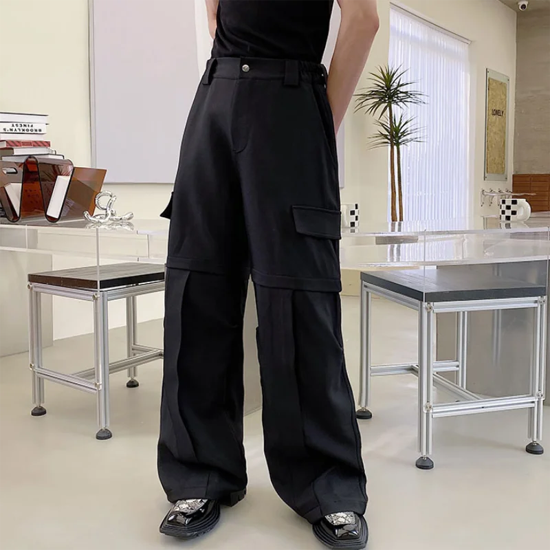 

Men's Wide Leg Pants Spring And Autumn New Urban Youth Tooling Wind Fashion Popular Casual Loose Large Size Pants