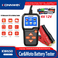 New KONNWEI KW650 Car Motorcycle Battery Tester 6V12V Auto Battery Analyzer 100 To 2000 CCA Car Moto Cranking Charging Test Tool