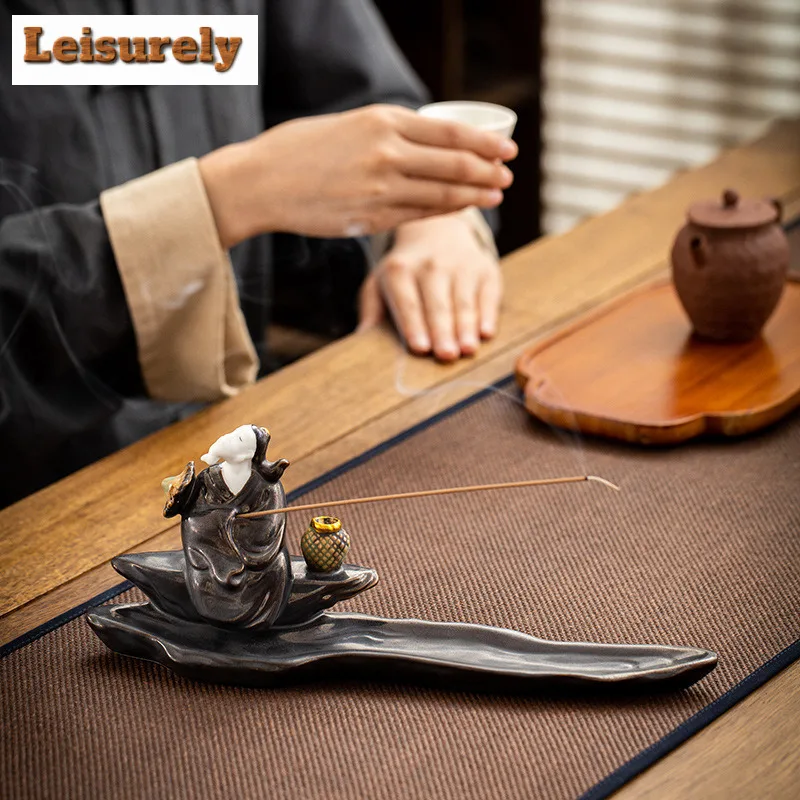 رجل الصيد حامل البخور بوتيك ضباب التدخين البواخر البخور الشعلات كوزكرات مبخرة Teaware اكسسوارات الديكور هدية